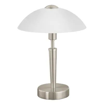 Table Lamp Colour Satin Nickel Shade White Satinized Glass Bulb E14 1x60W