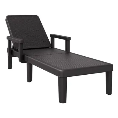 vidaXL Sun Lounger Outdoor Lounge Bed Sun Bed Day Bed Black Polypropylene