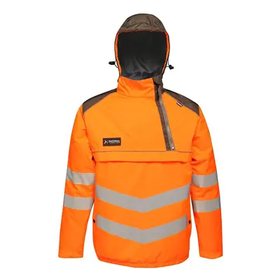 (M, Orange/Grey) Regatta Mens Tactical Hi Vis Waterproof Reflective Overhead Bomber Jacket