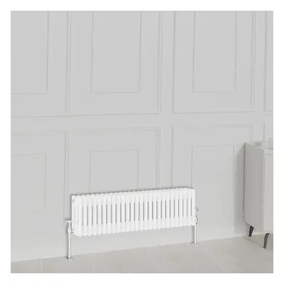 (300x1190mm-3 Column, White) NRG Traditional Radiator Horizontal Vertical Cast Iron Style Double