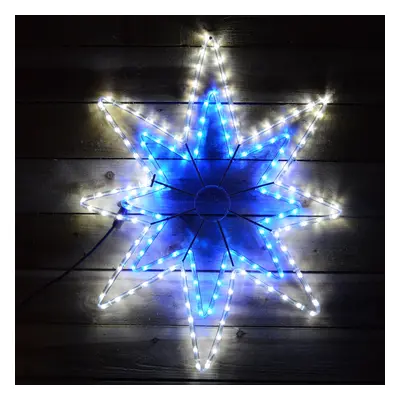 95cm x 70cm Blue & White LED Star Rope Light Silhouette Christmas Decoration