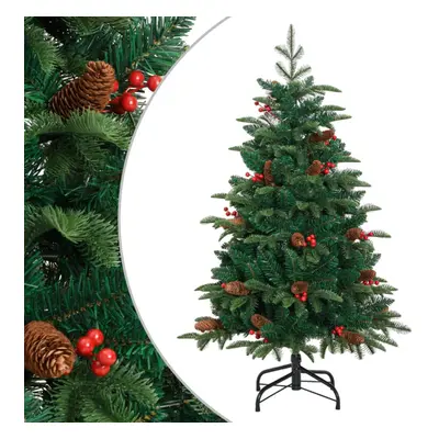 (150 cm) vidaXL Artificial Hinged Christmas Tree Pre Lit Xmas Tree with Cones & Berries