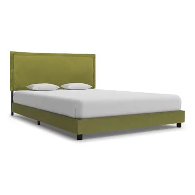 vidaXL Bed Frame Green Fabric 140x200cm Upholstered Double Bedroom Furniture