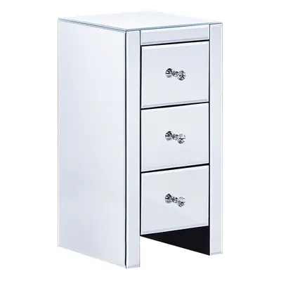 Chest of Drawers LORRIS Glass Silver