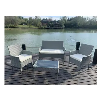 MCC 4pcs Rattan Outdoor Garden furniture sofa set with 2x Armchairs 1x Double Sofa & table for i