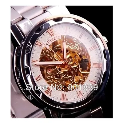 Skeleton Automatic Mechanical Dial Mens Wrist Watch Nice Gift A499