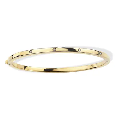 Jewelco London Ladies 18ct Yellow Gold Diamonds Eternity Bangle Bracelet 4mm - BGNR02009