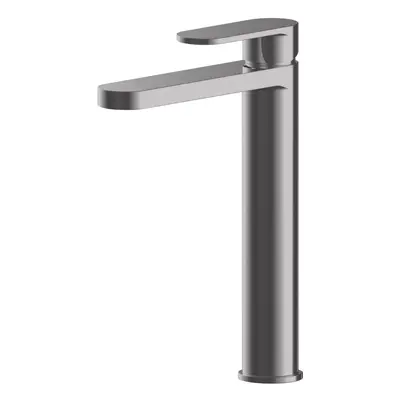 Current Round High Rise Mono Basin Mixer Tap - Brushed Pewter - Balterley