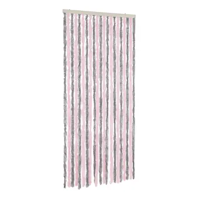 vidaXL Fly Curtain Fly Screen Curtain Silver Grey and Pink 100x220 cm Chenille