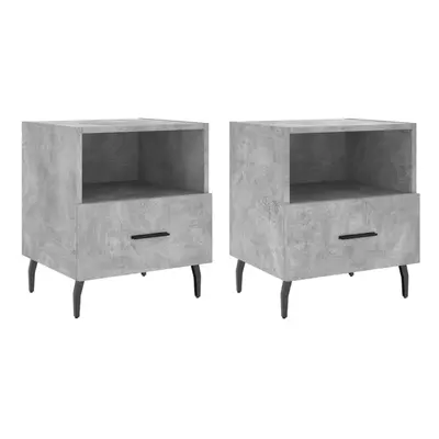 (concrete grey, pcs) vidaXL Bedside Cabinet Bed Table Nightstand Side Table White Engineered Woo