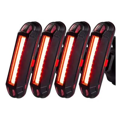 (Red Light) Waterproof Bike Tail 500mAh Rear USB Charging Modes Flashlight With COB Lamp