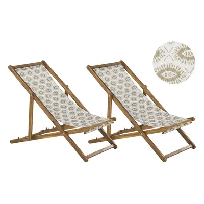 Sun Lounger Wood Light Wood ANZIO