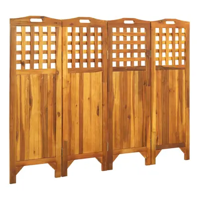 vidaXL Solid Acacia Wood 4-Panel Room Divider 161x2x120 cm Decorative Screen