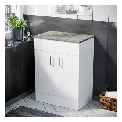 600mm Floorstanding Vanity Unit Oak Flat Pack | Nanuya