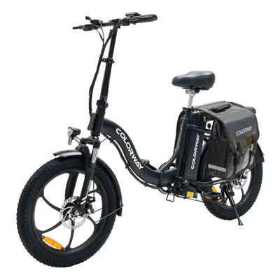 (Black) COLORWAY 20'' Electric Folding Bike, with 36V 15Ah Removable Battery, 7-Speed, 250W Moto