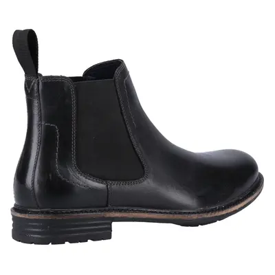 (Black, (Adults')) Hush Puppies Justin Chelsea Leather Men's Black Boots