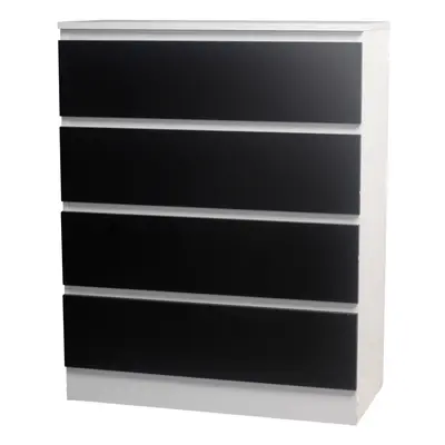 (White/Black) Drawer Wooden Bedroom Chest Cabinet No Handles