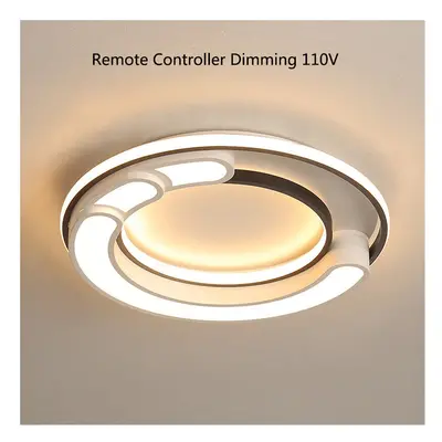 (Remote Controller Dimming 110V) 32W Modern LED Ceiling Light Geometric Round Living Bedroom Cei