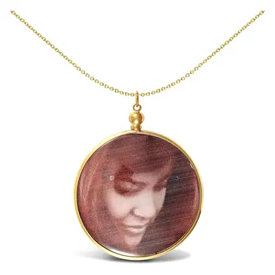 Jewelco London 9ct Yellow Gold Picture Frame Plastic Locket Pendant Large 39mm - JPD263