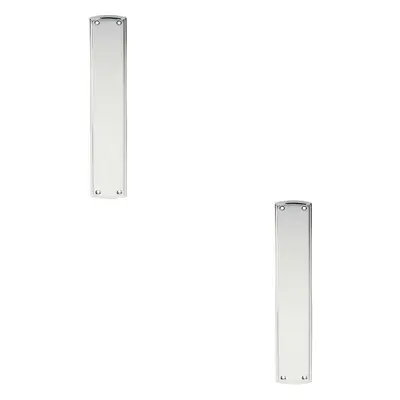 2x Large Ornate Door Finger Plate with Stepped Border x 65mm Polished Chrome