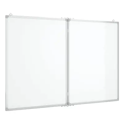 (120 x x 1.7 cm) vidaXL Magnetic Whiteboard Foldable Writing Dry Erase White Board Aluminium