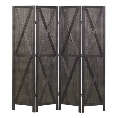 Wooden Folding Panel Room Divider x cm Dark Brown RIDANNA