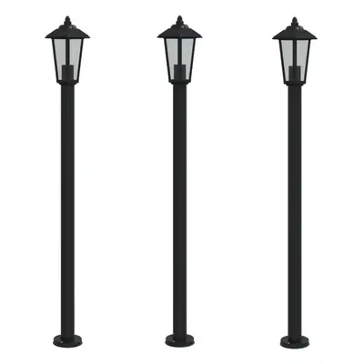 (black, cm/ pcs) vidaXL Outdoor Floor Lamps Garden Light Pathway Standing Lamp Stainless Steel