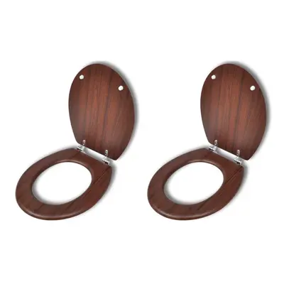 Toilet Seats with Lids pcs MDF Brown