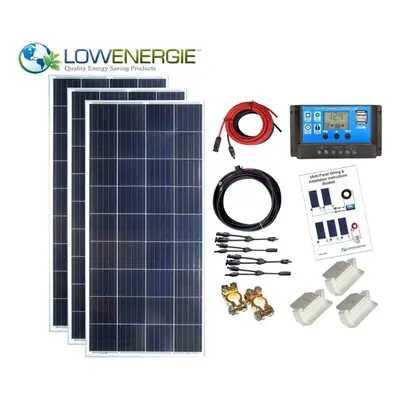 450w Poly Solar Panel Kit 24V battery charging PWM controller cables bracket K4P