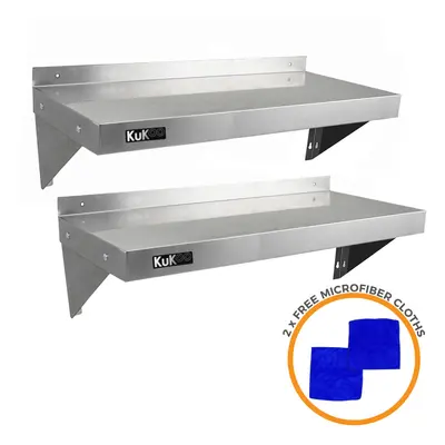 (1000mm) Stainless Steel Shelves Kitchen Wall Shelf Catering & Free Microfiber Cloths