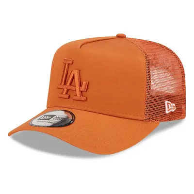 New Era Youths LA Dodgers Tonal Mesh A-Frame Snapback Trucker Cap Hat - Orange