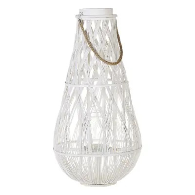 Wooden Candle Lantern cm White TONGA