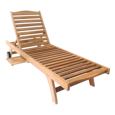 Charles Bentley Solid Wooden Teak Garden Patio Reclining Sun Lounger Sunbed