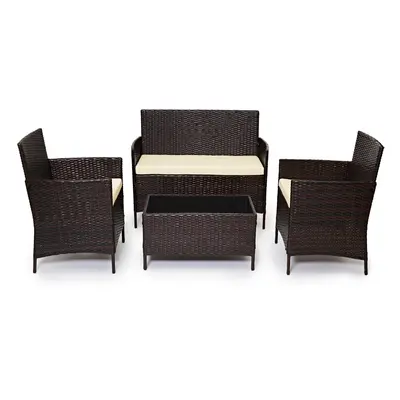 (Brown) EVRE Madrid Rattan Garden Furniture piece set