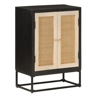 vidaXL Sideboard Storage Cupboard Side Cabinet Black Solid Wood Mango and Iron