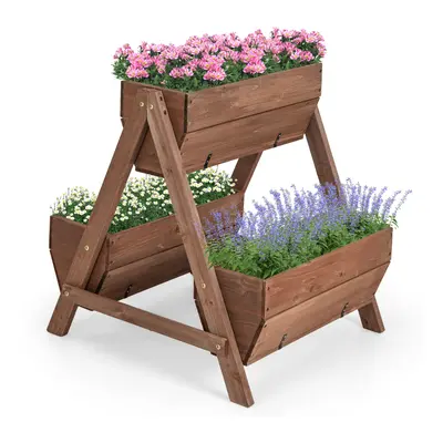 3 Raised Garden Bed Patio Planter Box Stand W/Drainage Hole x cm