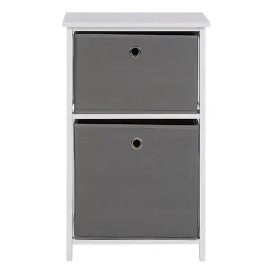 Premier Housewares Lindo Grey Fabric Drawers Cabinet