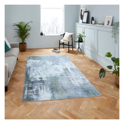 (Grey/Green, x Cm) Think Rugs Rio G5536 Digital Print Flat Weave Rug