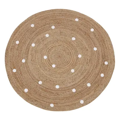 Round Jute Area Rug Ã¸ cm Beige KHARRA