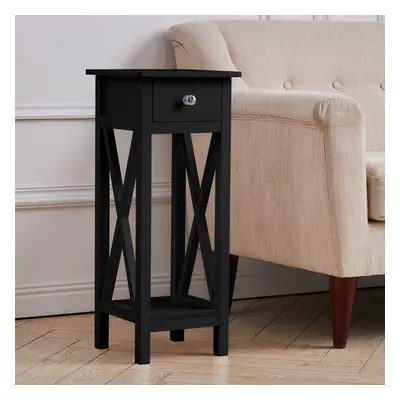 Bedside Telephone Table Drawer Side Slim Tall Hallway End Table