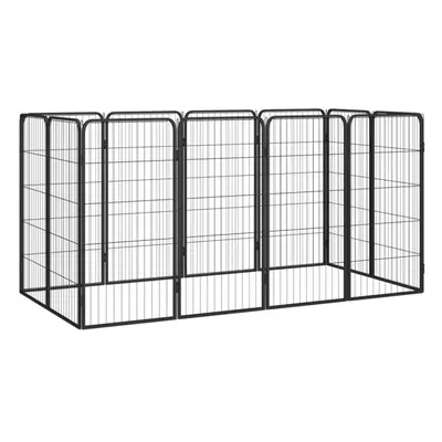 (200 x x cm) vidaXL Dog Playpen Panels Black Powder-coated Steel Dog Kennel Multi Sizes