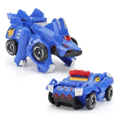 () Electric Transformed Dinosaur Chariot Car Diecast Model Toy with LED Lights for Kids Gift