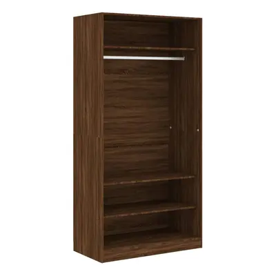 (brown oak) vidaXL Wardrobe Clothing Storage Hanger Clothes Cabinet Closet Engineered Wood