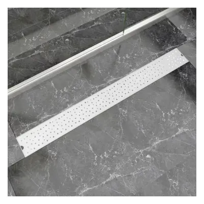 vidaXL Linear Shower Drain Bubble 1030x140mm Stainless Steel Bathroom Channel