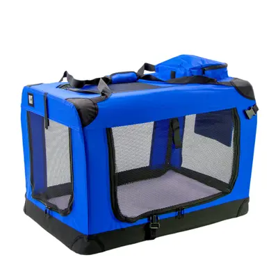 (Large Blue) KCT Fabric Pet Carrier Crates