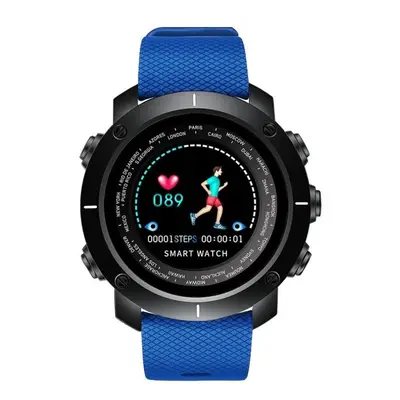 (Black + Blue) Smart Watch Heart Rate Monitor Fitness Tracker