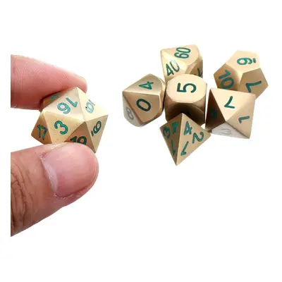 () Pure Copper Polyhedral Dices Set Metal Role Playing Game Dice Gadget for Dungeons Dragon Game