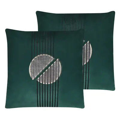 Set of Velvet Cushions x cm Green CEROPEGIA