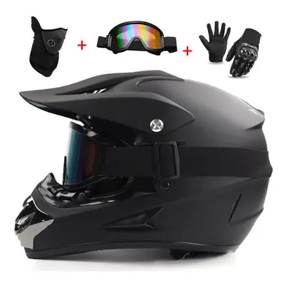 ( Asia Black Solid Color, L) Racing Motorcycle Bike UK Motocross Helmet Road Dirt NEW Off Dirt D