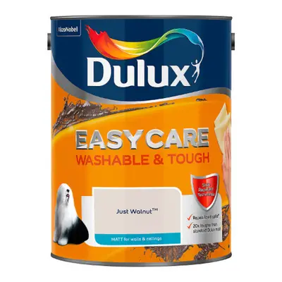 Dulux Easycare Washable & Tough Matt Emulsion Paint, Just Walnut, Litre